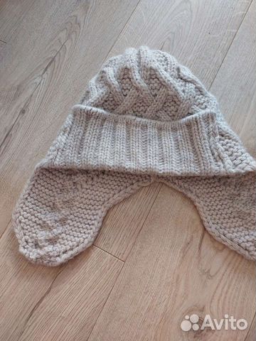 Шапка ушанка женская вязаная