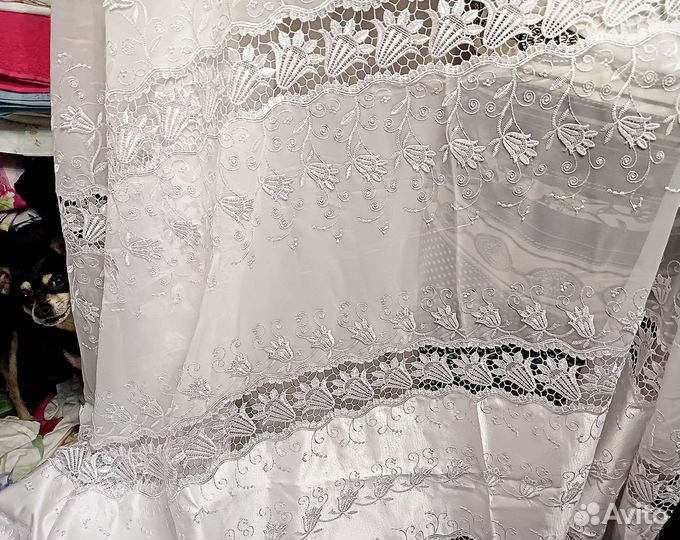 Шторы бархатные и декоративный тюль