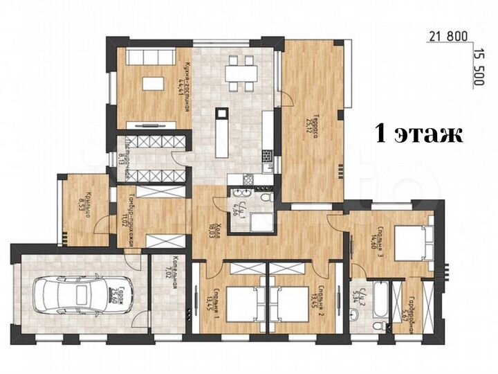 Коттедж 202 м² на участке 1,8 сот.