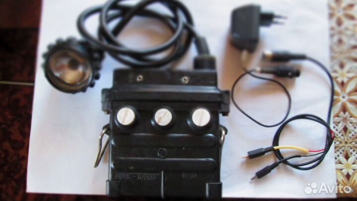 Фонарь шахтёрский, 2 зар.устр. и запчасти