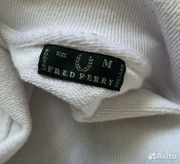 Fred perry олимпийка белая на молнии