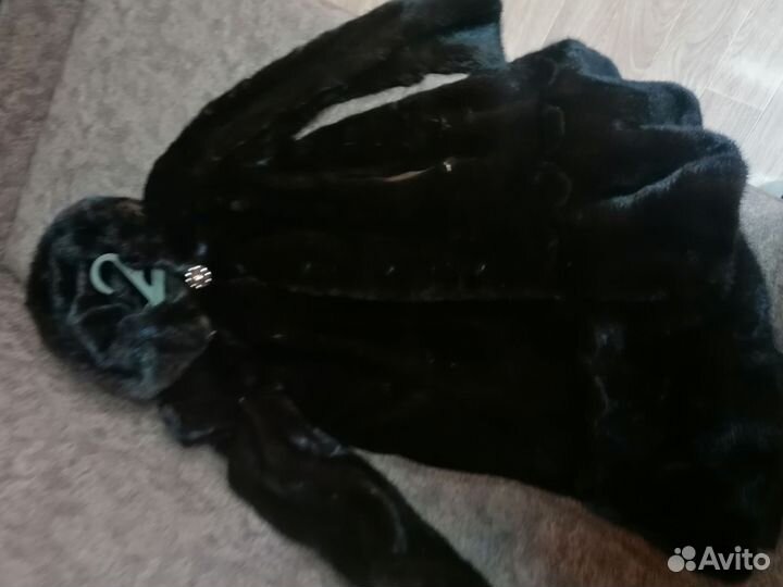 Шуба норковая с капюшоном 48 50