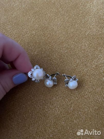 Серги с кольцом серебро