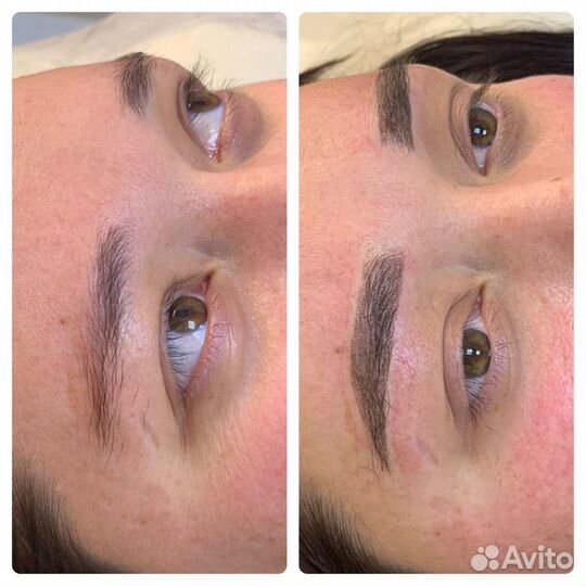 Микроблейдинг бровей. Перманентный макияж.Бархатны