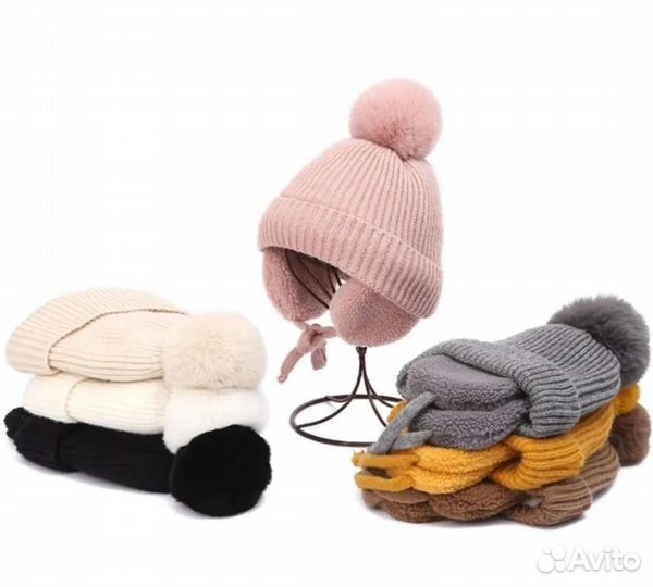 Теплые зимние шапочки для детей
