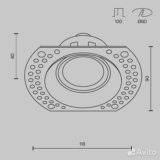 Встраиваемый светильник Dot GU10 1x10Вт