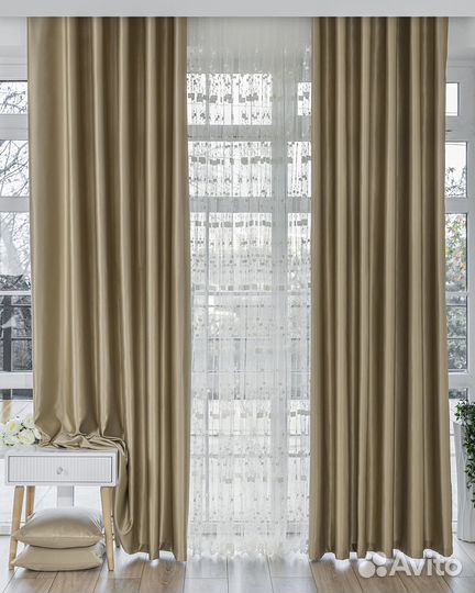 Шторы Адора английское золото новые пошив