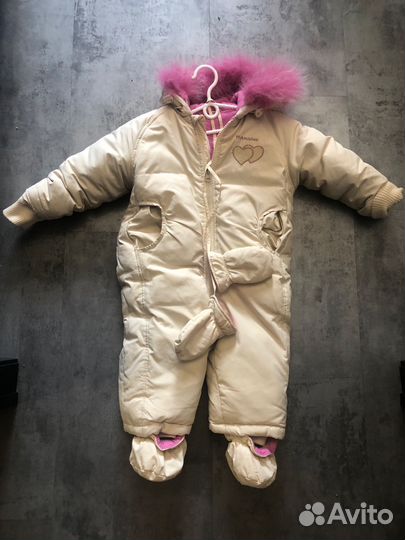 Зимний комбинезон на девочку 74