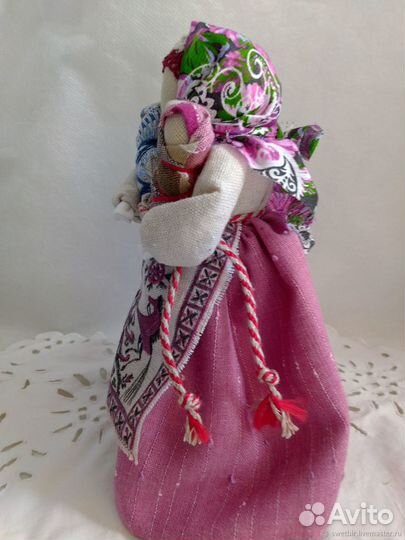 Кукла оберег Мамушка с детками ручная роспись