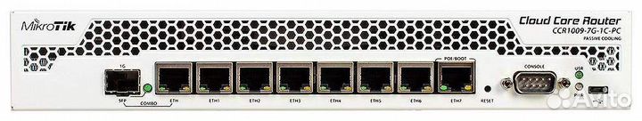 Wi-fi роутер mikrotik ccr1009-7g-1c-pc cloud core router white