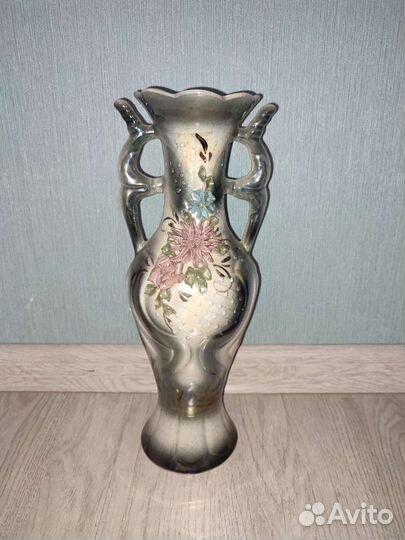 Ваза для цветов керамика, стекло цветное