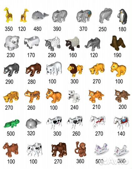 Lego duplo животные, человечки, детали