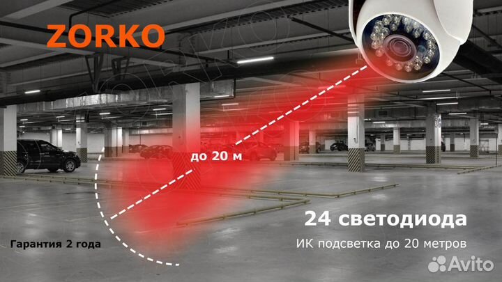 Комплект видеонаблюдения 4 купольные камеры