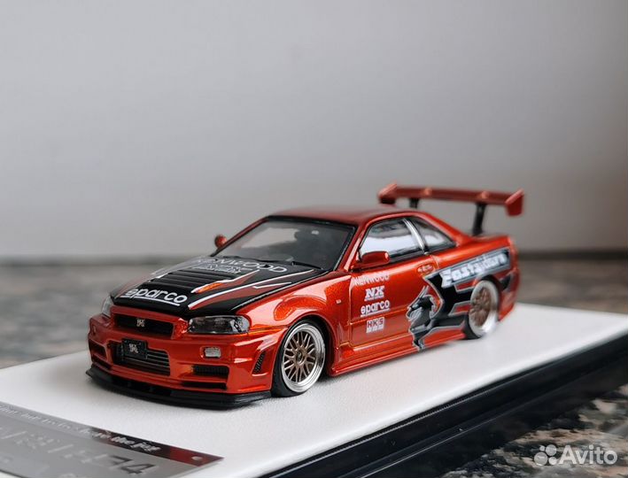 Nissan skyline gt-r 34 nfs модель 1:64