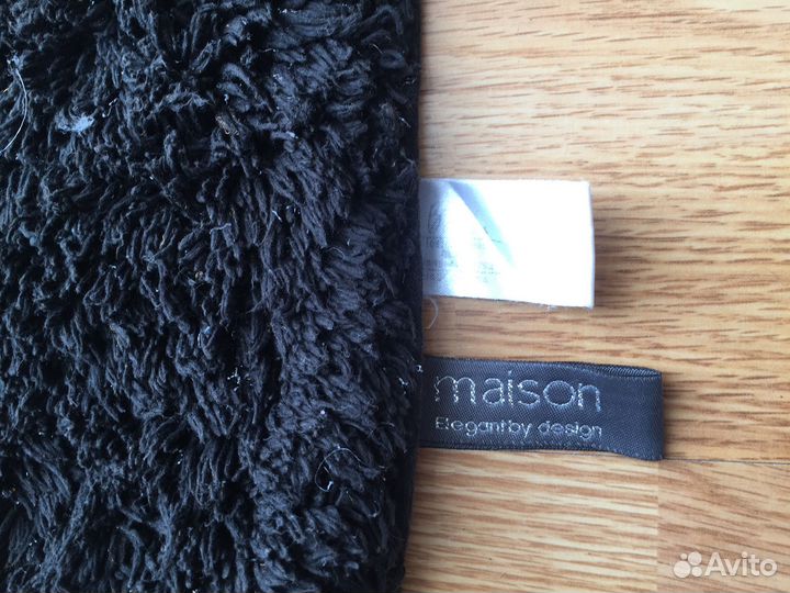 Ковёр Махровы Чёрный Хлопок+ Металнить Сереб/Золот