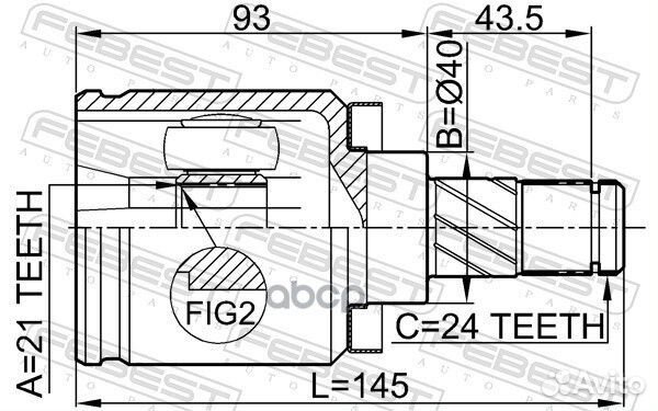 ШРУС внутренний 21X40X24 nissan almera N16 00