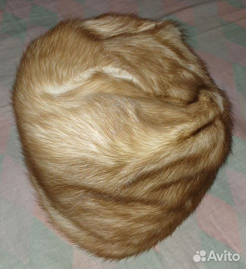 Шапка кремовая норка 56 размер