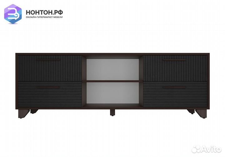 Тв-тумба с нишей Копенгаген венге / черный матовый