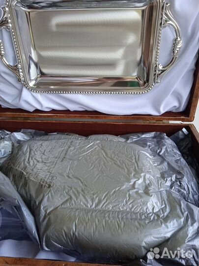 Набор посуды стерлингового серебра 925, хрусталя