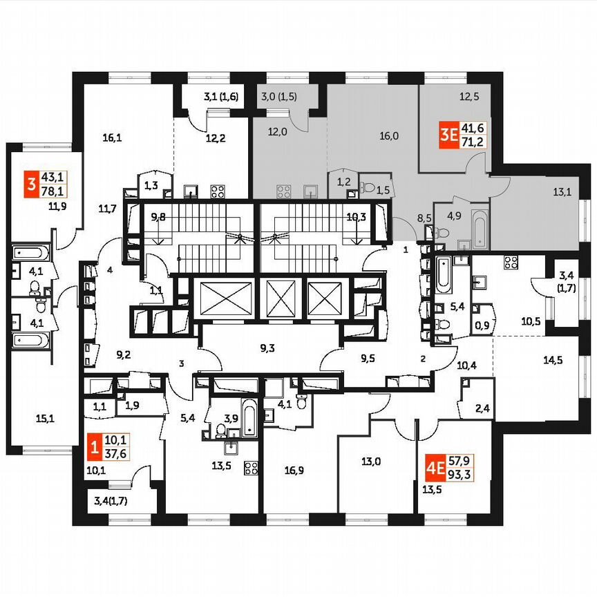 2-к. квартира, 71,2 м², 23/29 эт.