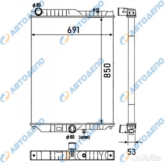 Радиатор охлаждения двигателя nissan diesel, UD 20