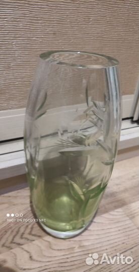 Ваза цветное толстое стекло СССР