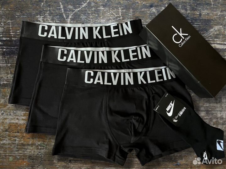 Трусы мужские боксеры calvin klein 3шт