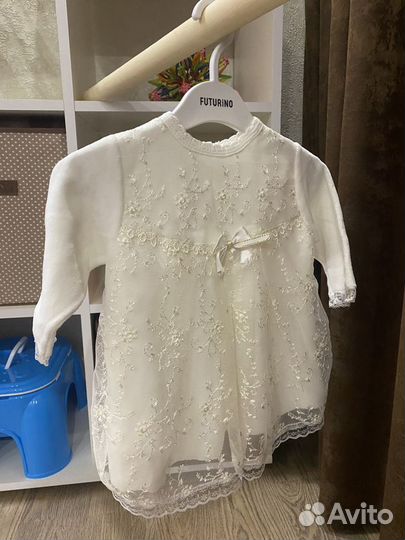 Платье белое детское нарядное праздничное 62-68