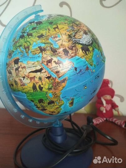 Глобус зоогеографический, детский, с подсветкой