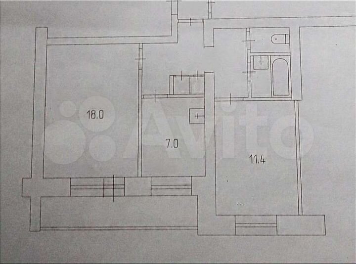 2-к. квартира, 49 м², 3/10 эт.