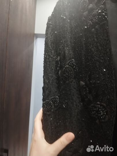 Вечернее кимоно оверсайз с бисером и пайетками