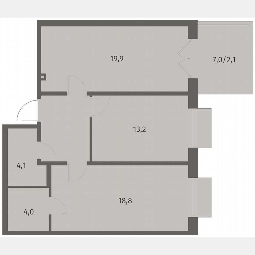 2-к. квартира, 69,1 м², 1/8 эт.