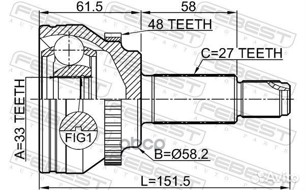 Шрус наружный 33X58.2X27 3510SX11A48 Febest