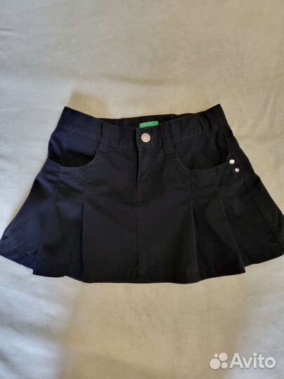 Юбка детская чёрная, размер 130, Benetton