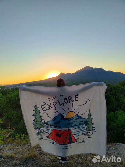 Туристический флисовый плед