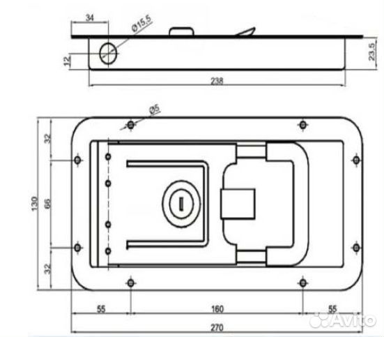 Замок задних ворот под трубу D16мм 2.0043SS