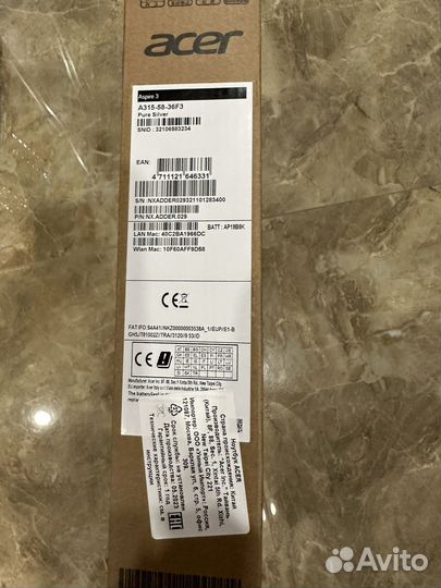 Acer Aspire 3 A315-58-36F3 i3/8Gb/256Gb/NoOs