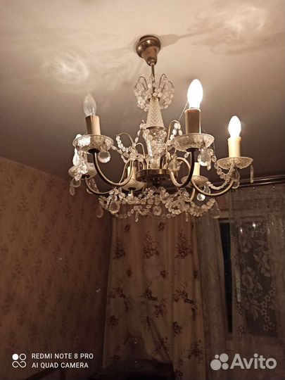 Хрустальная люстра СССР винтажная
