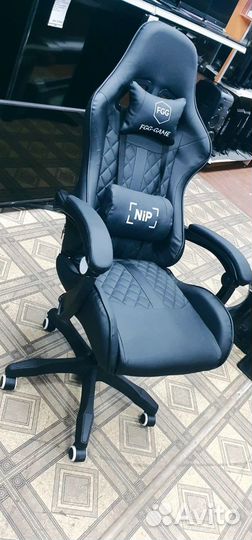 Игровое кресло с механизмом качания (Черное)