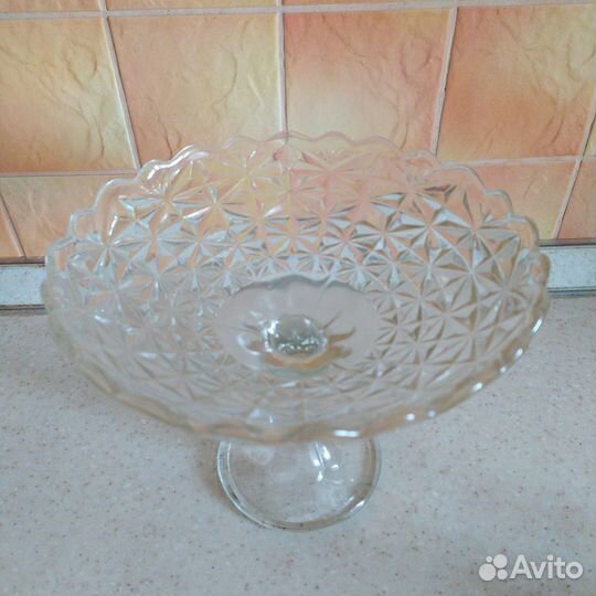 Ваза на ножке стекло СССР