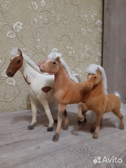 Лошадка флок, лошадки для куклы, бархатные