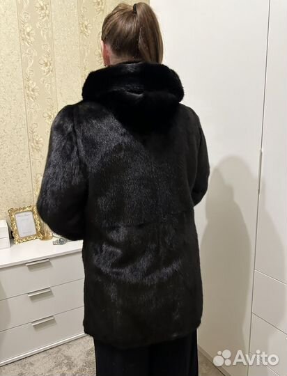 Шуба норковая с капюшоном 44 46