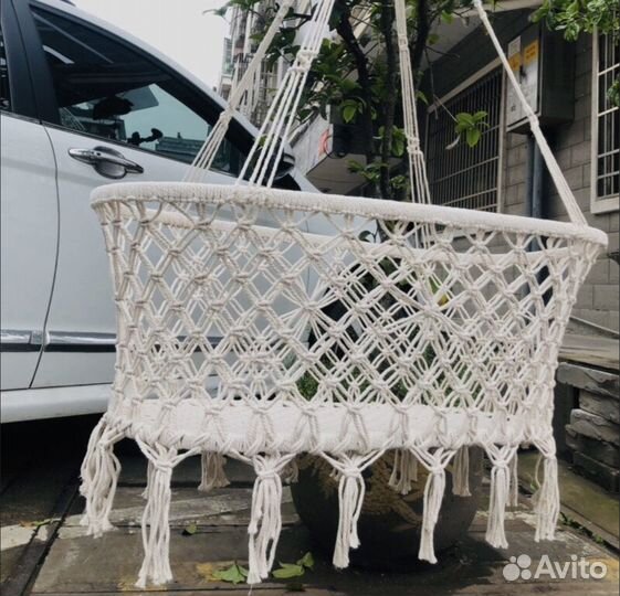 Подвесная люлька плетеная для новорожденных