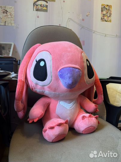 Розовая мягкая игрушка Лило и Стич 45см