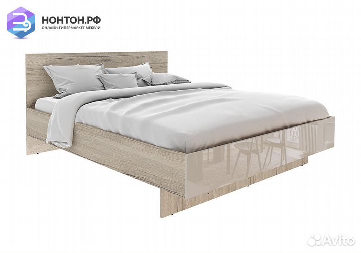 Кровать Лациа 1.6 м дуб санремо / крем бежевый