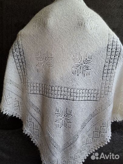 Пуховый платок шаль. Ажурный пуховый платок