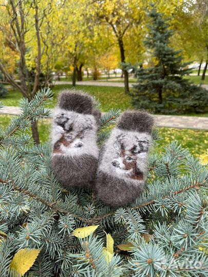 Пуховые варежки детские Козий пух
