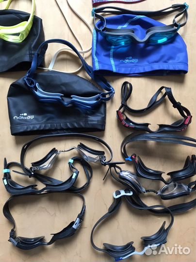 Очки и шапочки для плавания