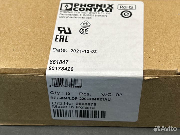 Phoenix contact 2903675 REL-IR4 новое, 64 шт