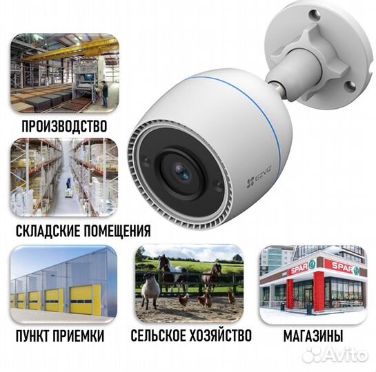 Уличная Wi-fi камера видеонаблюдения Ezviz H3c (10